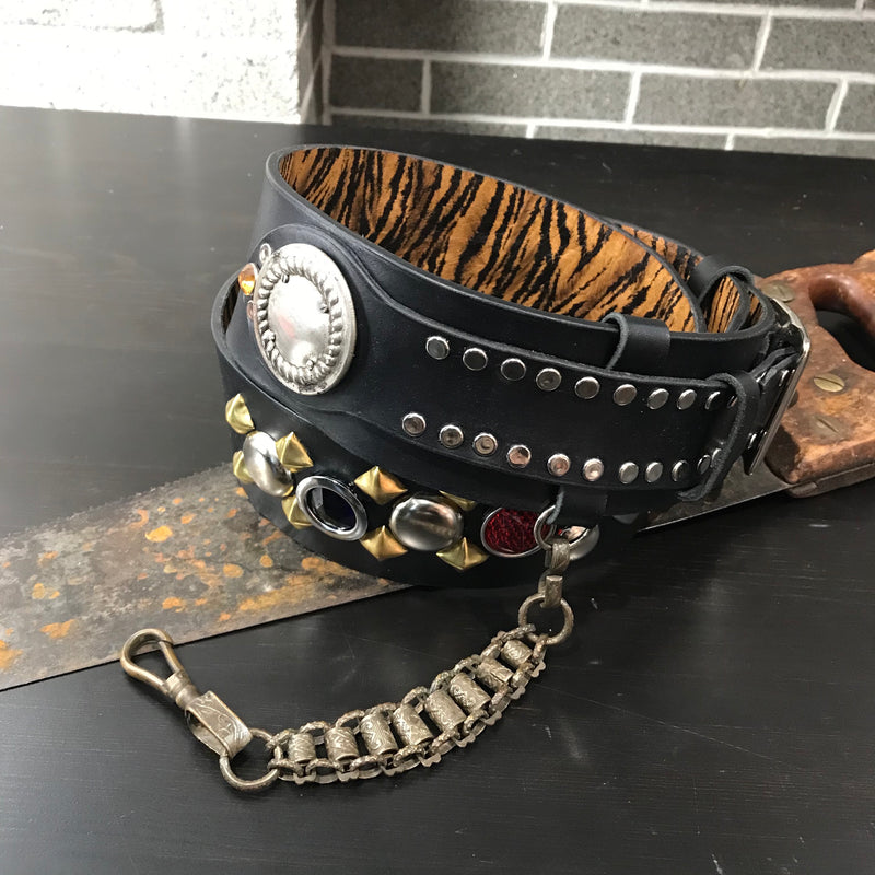 Custom Studded Belt with Wallet Chain - Heyltje Rose Shop