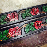 Leather Cuff with Roses - Heyltje Rose Shop