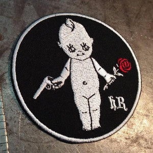 kewpie doll with rose embroidered patch - Heyltje Rose Shop
