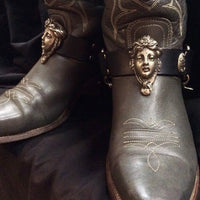 Leather Boot Straps chains biker cowboy Muse - Heyltje Rose Shop